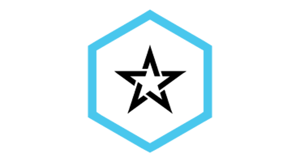 Cyber Ranges Light Blue Star Icon